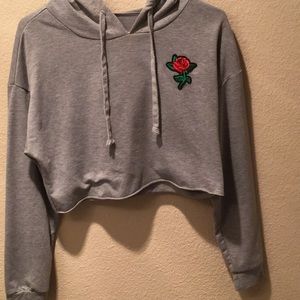 Gray rose hoodie